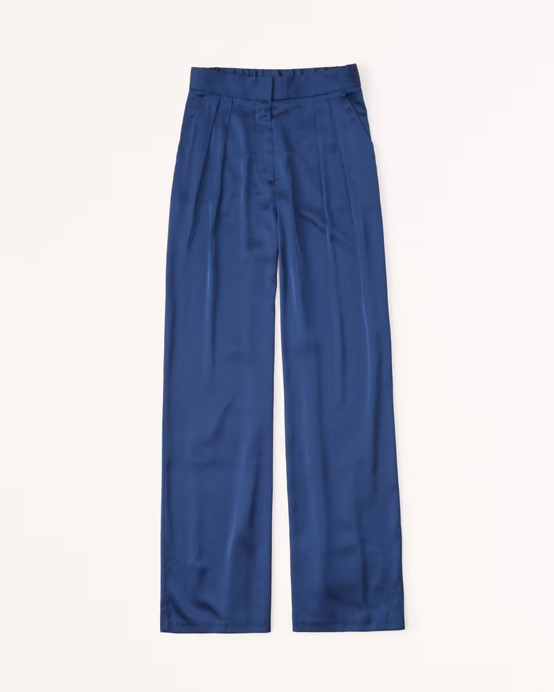 A&F Sloane Satin Tailored Pant | Abercrombie & Fitch (US)