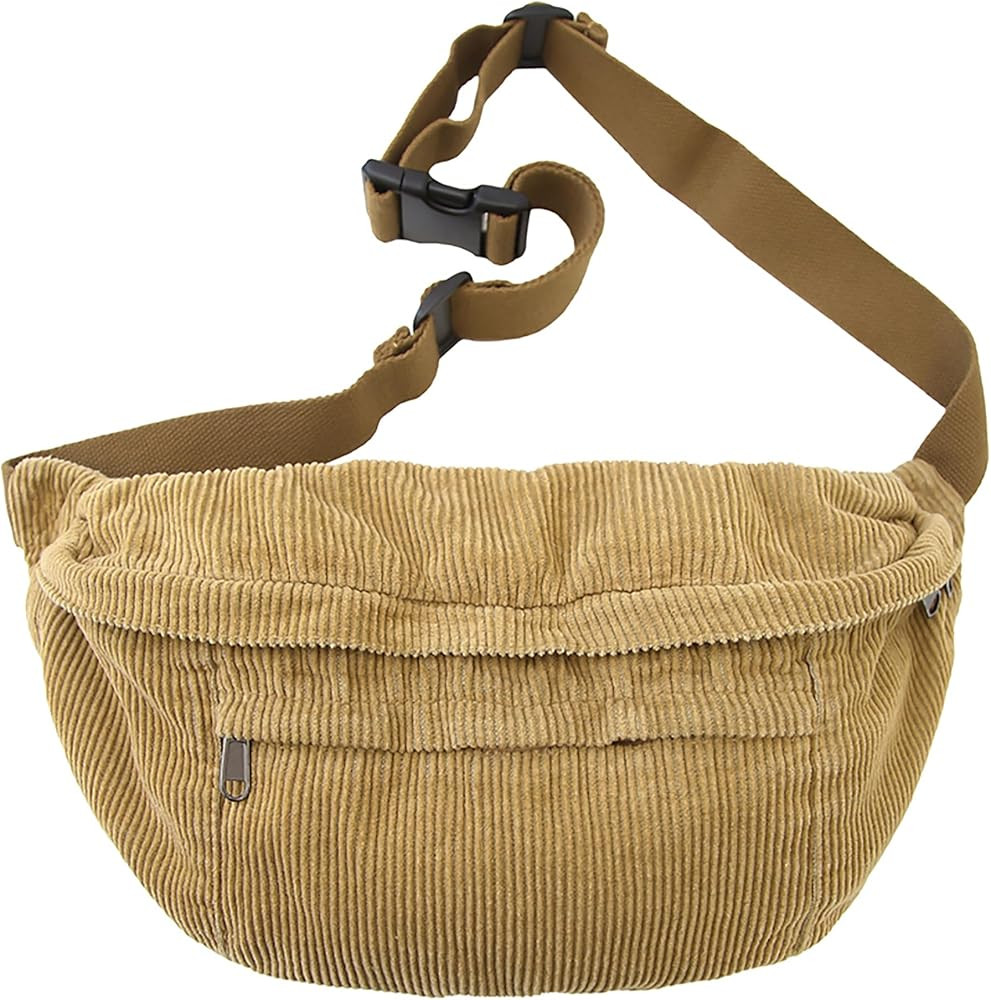 Micmores Crossbody Bags for Women Men Corduroy Fanny Pack Oversize Shoulder Purse Cute Belt Bum S... | Amazon (US)