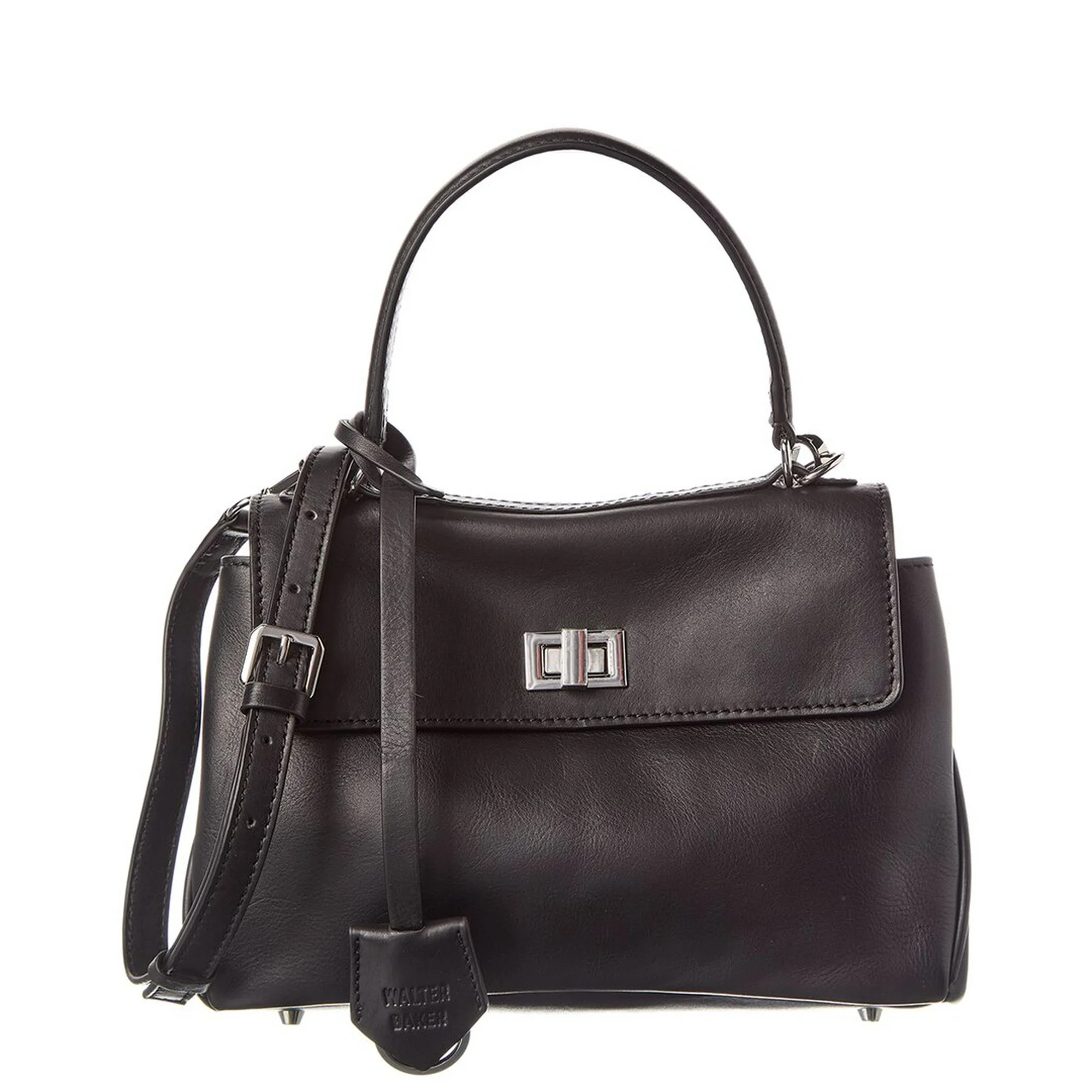 Walter Baker Billie Mini Leather Satchel, Black | Walmart (US)