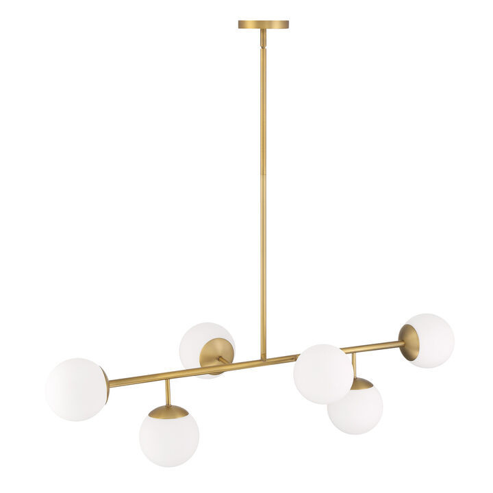 Castell 6 Globe Linear Pendant, Aged Brass | Lights.com