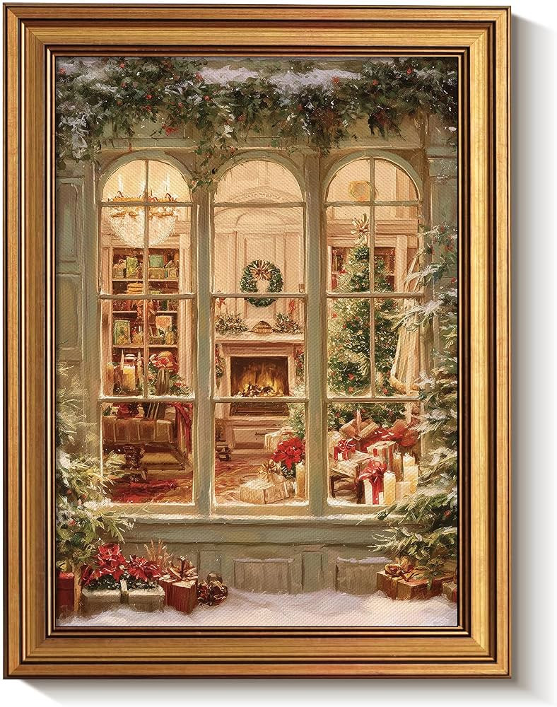 Bzstyleart Vintage Wall Art Decor Christmas Table Decorations Indoor,Christmas Wall Art,12 x 16 I... | Amazon (US)