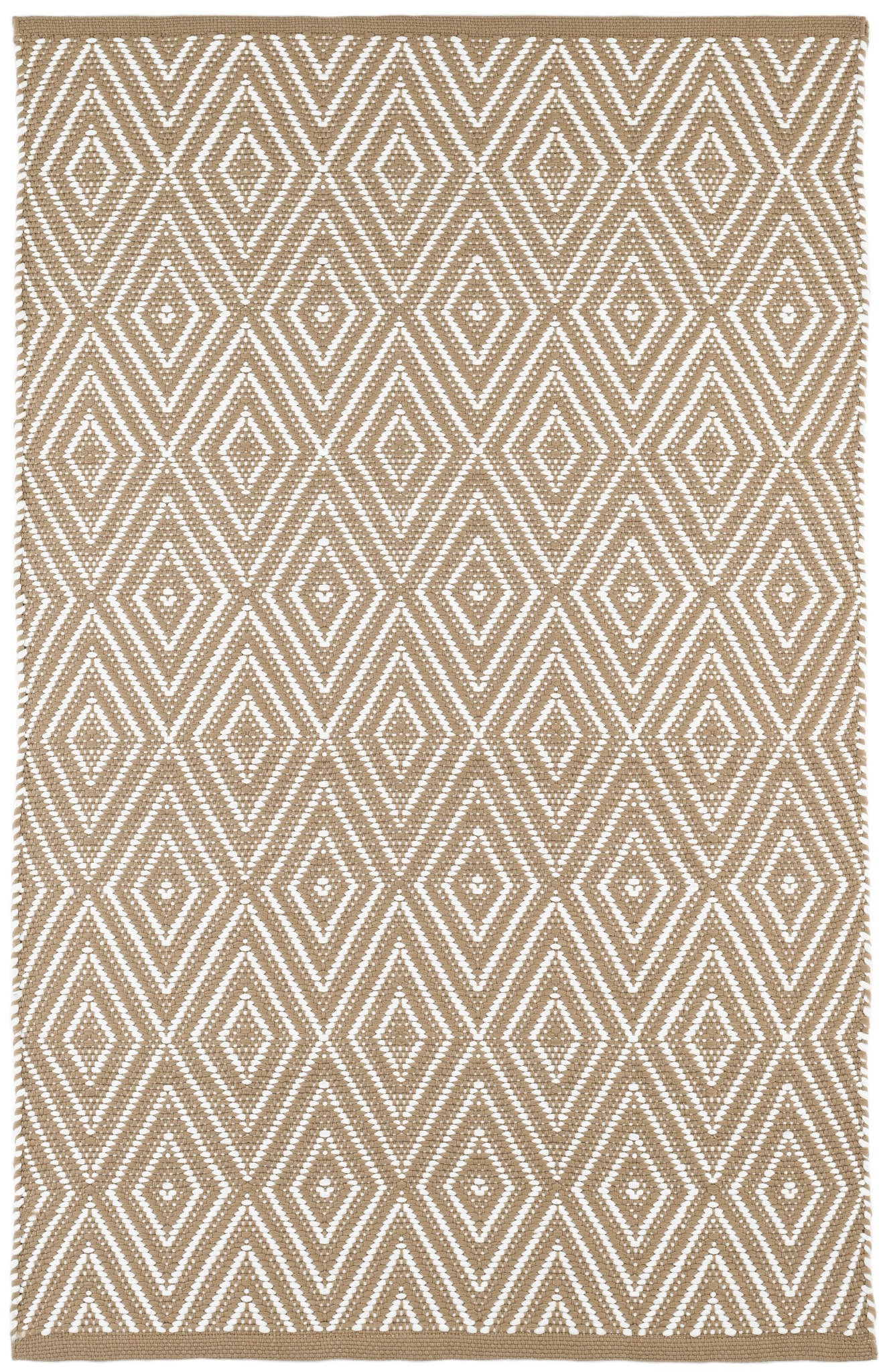 Diamond Handwoven Indoor/Outdoor Rug | Khaki/White | Annie Selke