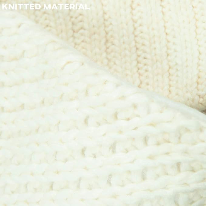 S-DEAL White Knitted Christmas Stocking 21 Inches Mantel Decoration Double Layers with Pompom Gif... | Amazon (US)