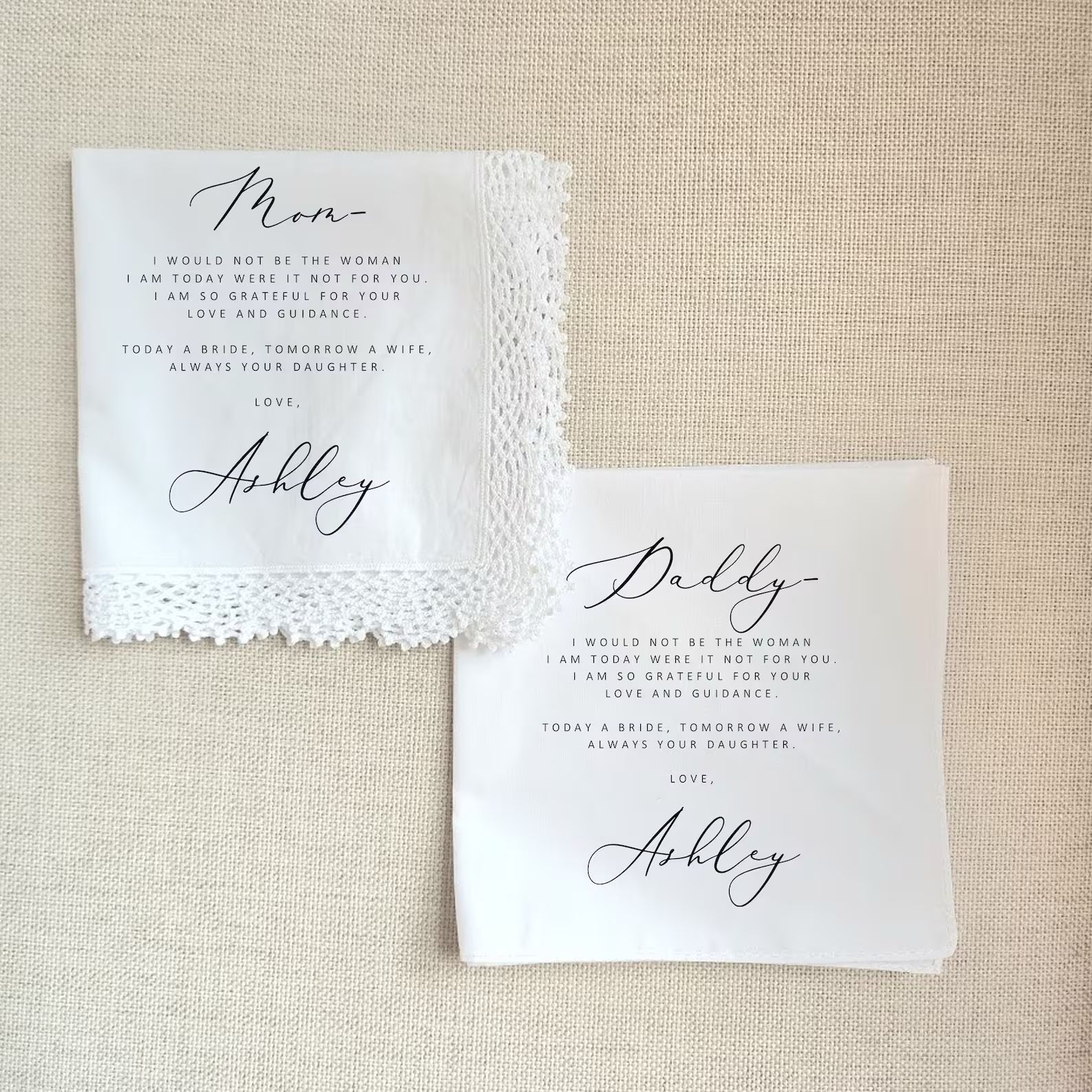 Wedding Handkerchief Gift for Mother of the Bride, Personalized Wedding Parent Gift, Wedding Gift... | Etsy (US)