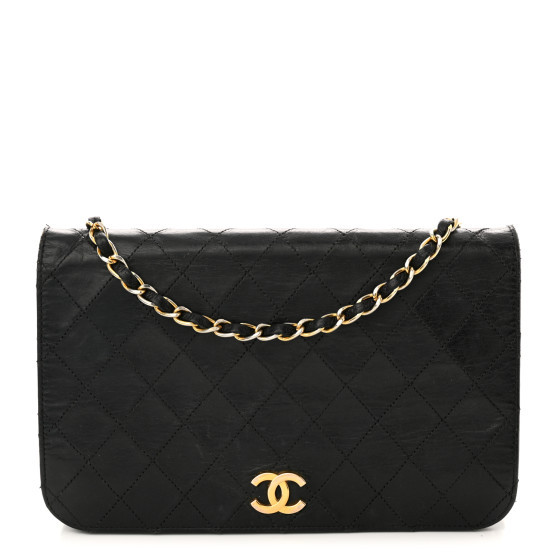 Lambskin Quilted Small Single Flap Bag Black | FASHIONPHILE (US)