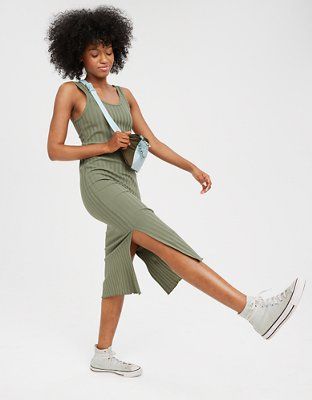 OFFLINE By Aerie OG Groove Midi Dress | American Eagle Outfitters (US & CA)