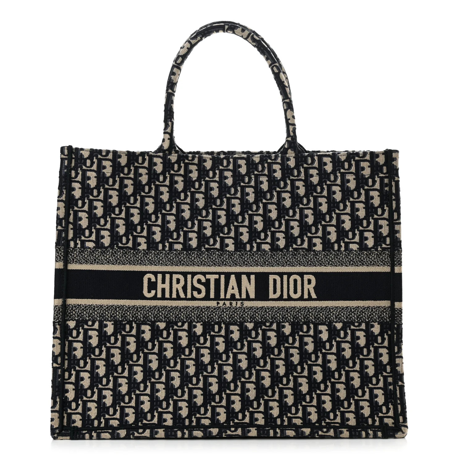 Oblique Large Book Tote Blue Multicolor | FASHIONPHILE (US)