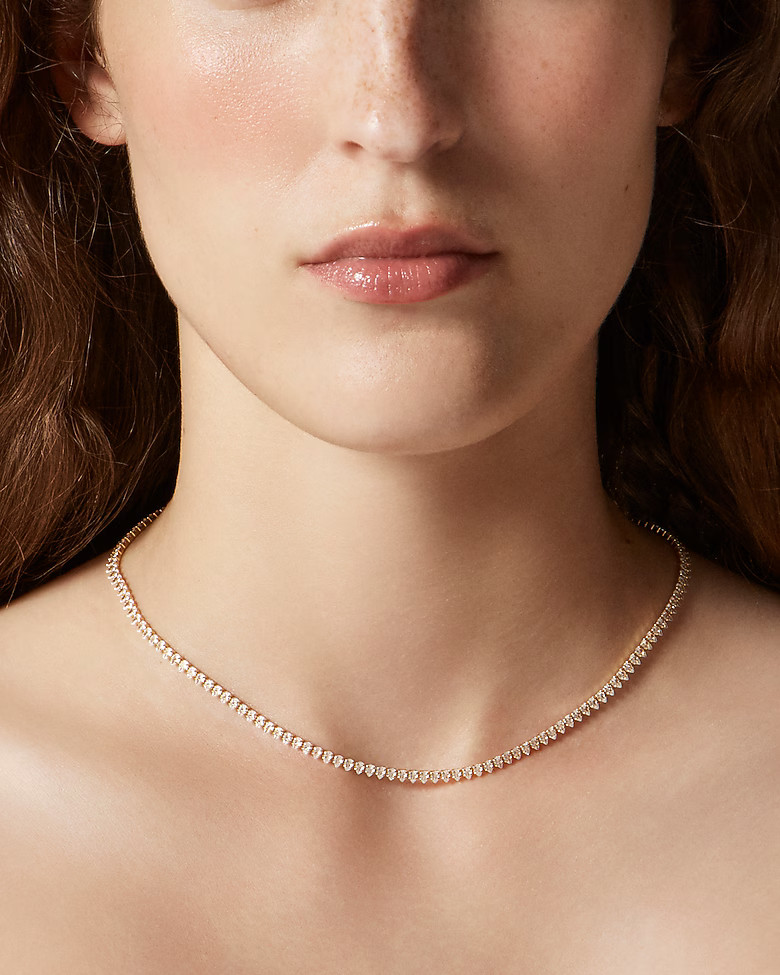 Teardrop cubic zirconia bezel-set tennis necklace | J. Crew US