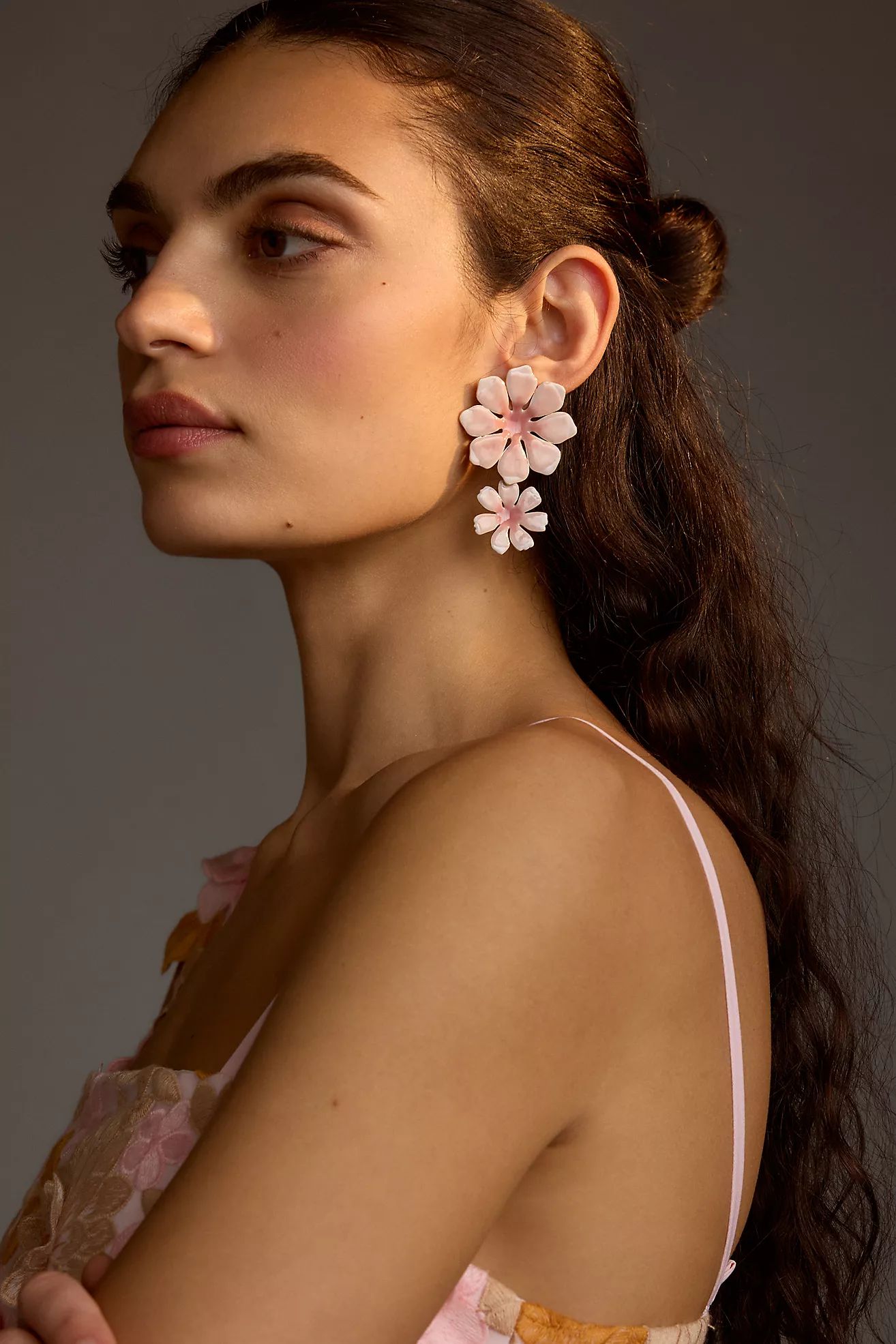 Painted Double-Flower Earrings | Anthropologie (US)