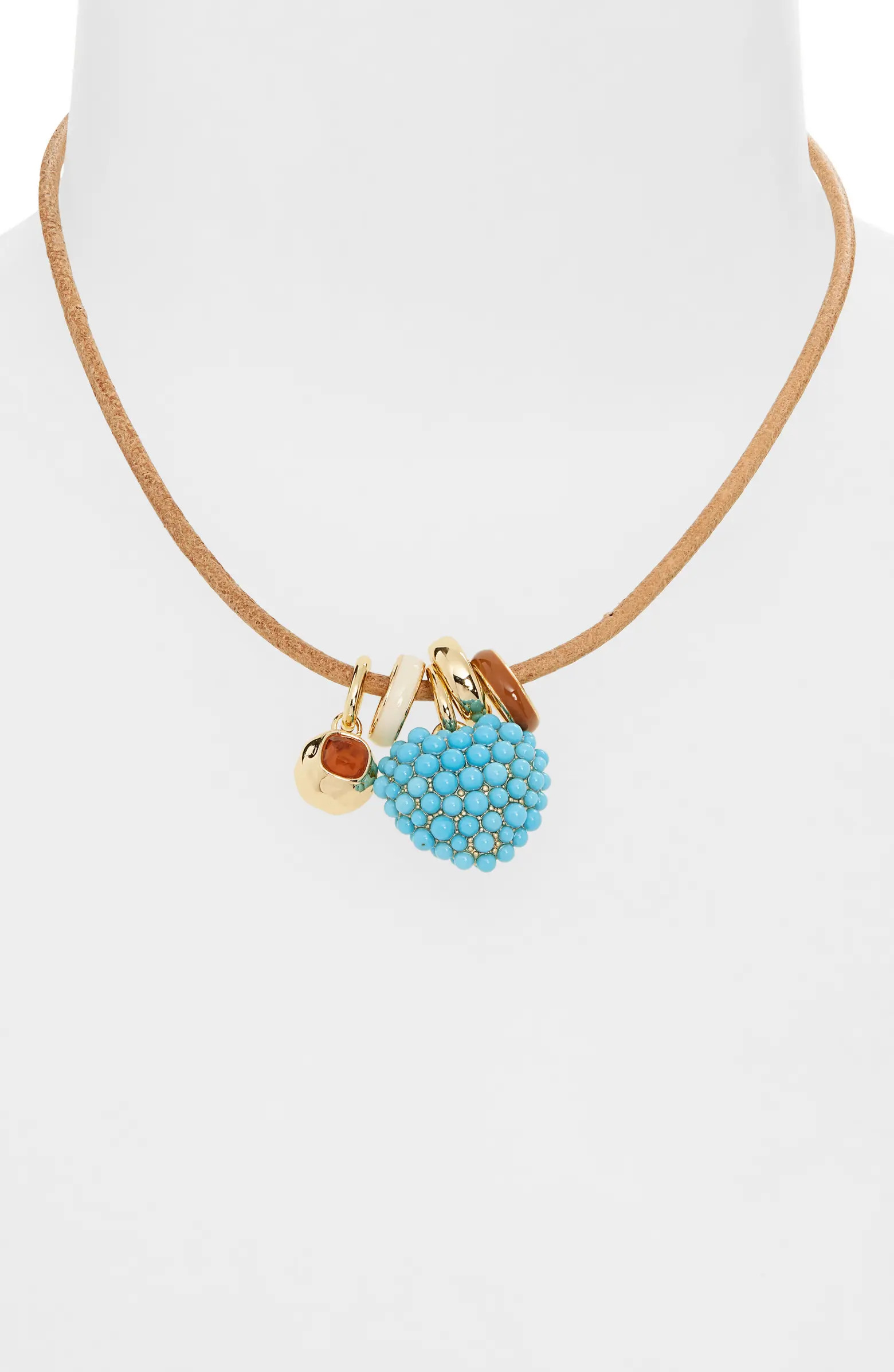 Heart Charm Leather Cord Necklace | Nordstrom