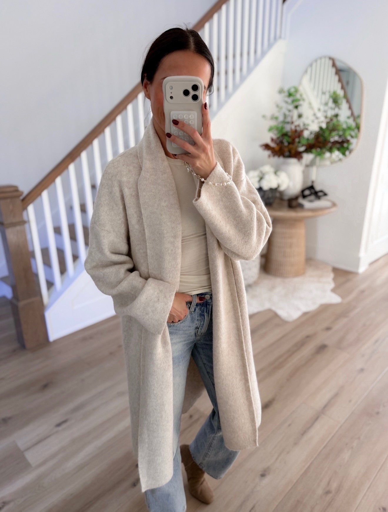 This long cardigan is exactly the kind of layer that makes getting dressed easy. I love the soft neutral color and relaxed shape with denim and a simple top. Cozy without feeling bulky.

long cardigan, neutral cardigan, fall cardigan, cozy sweater, fall layering, jeans outfit, neutral fall outfit, everyday sweater, casual fall style, women over 40 fashion, fall wardrobe, annabrstyle

#LTKootd #LTKSeasonal #LTKOver40