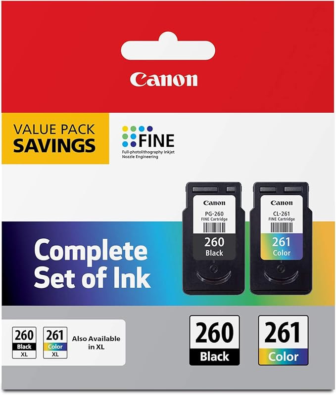 Canon PG-260 / CL-261 Value Pack, Compatible to TR7020, TS6420, and TS5320 Printers, Multi, Once ... | Amazon (US)
