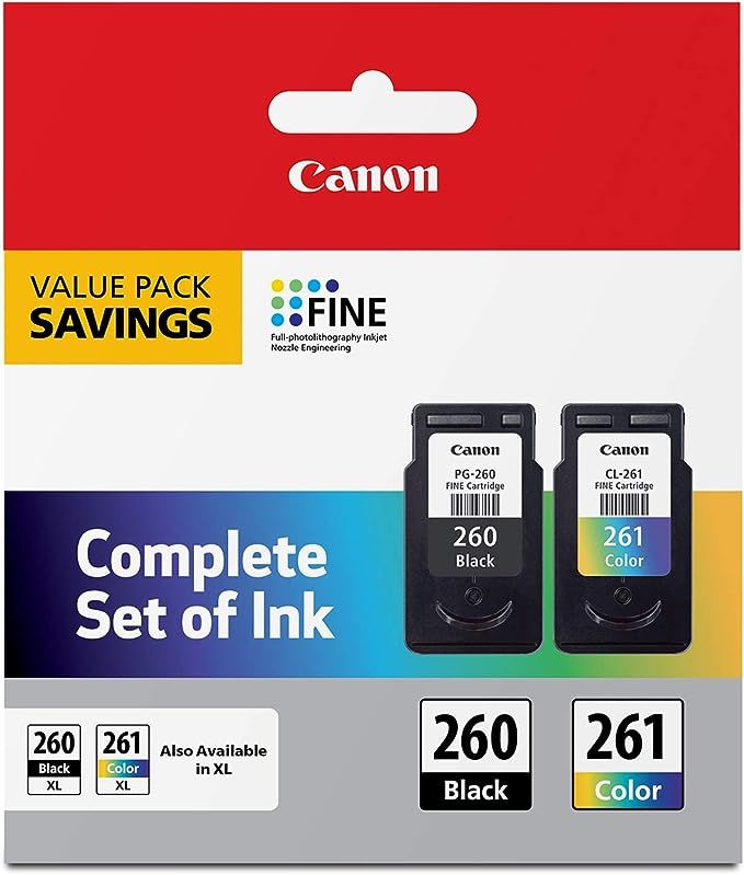 Canon PG-260 / CL-261 Value Pack, Compatible to TR7020, TS6420, and TS5320 Printers, Multi, Once ... | Amazon (US)