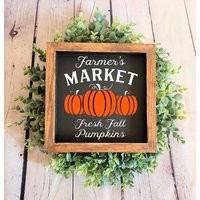 Pumpkin Farmers Market | Fall Wood Signs Decor Happy Tiered Tray Wooden Autumn Sign | Etsy (US)