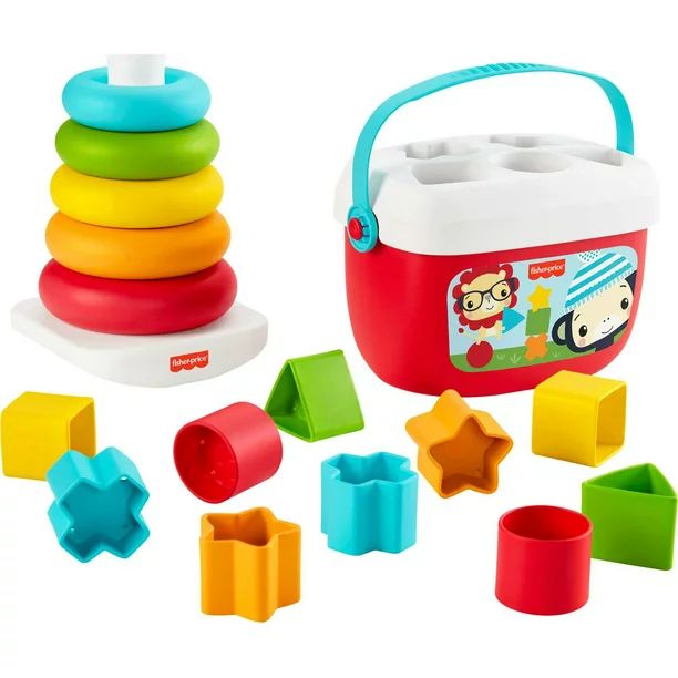 Fisher-Price Baby’s First Blocks & Rock-a-Stack, Plant-Based Toys | Walmart (US)