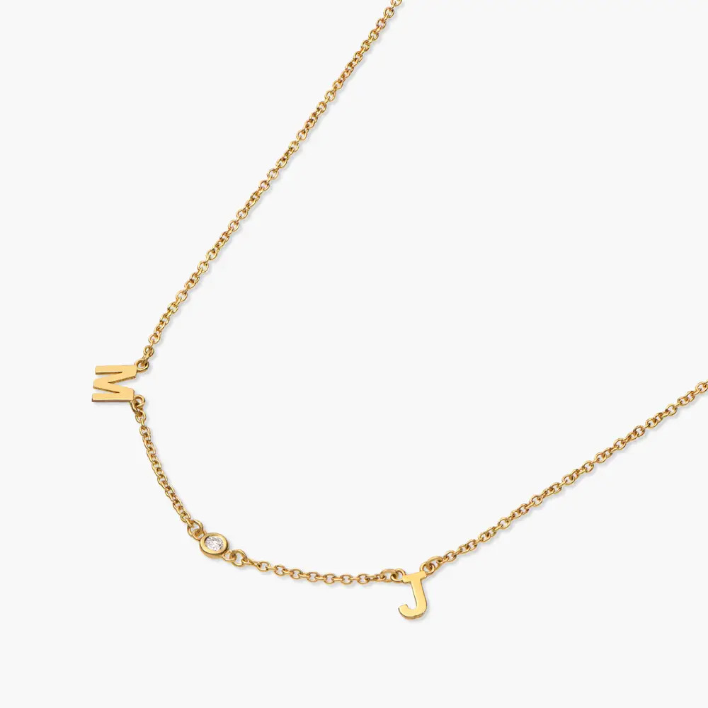 Inez Initial Necklace with Diamonds - Gold Vermeil | Oak & Luna (US)