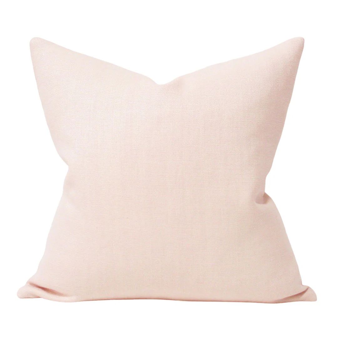 Pale Pink Performance Linen Designer Pillow | Arianna Belle