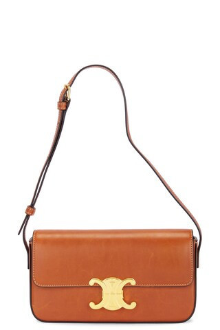 Celine Triomphe Shoulder Bag in Brown | FWRD 