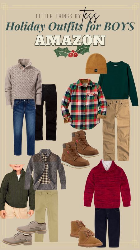 Holiday outfits for boys - great for thanksgiving and winter holidays like Christmas! Great family photo outfits 