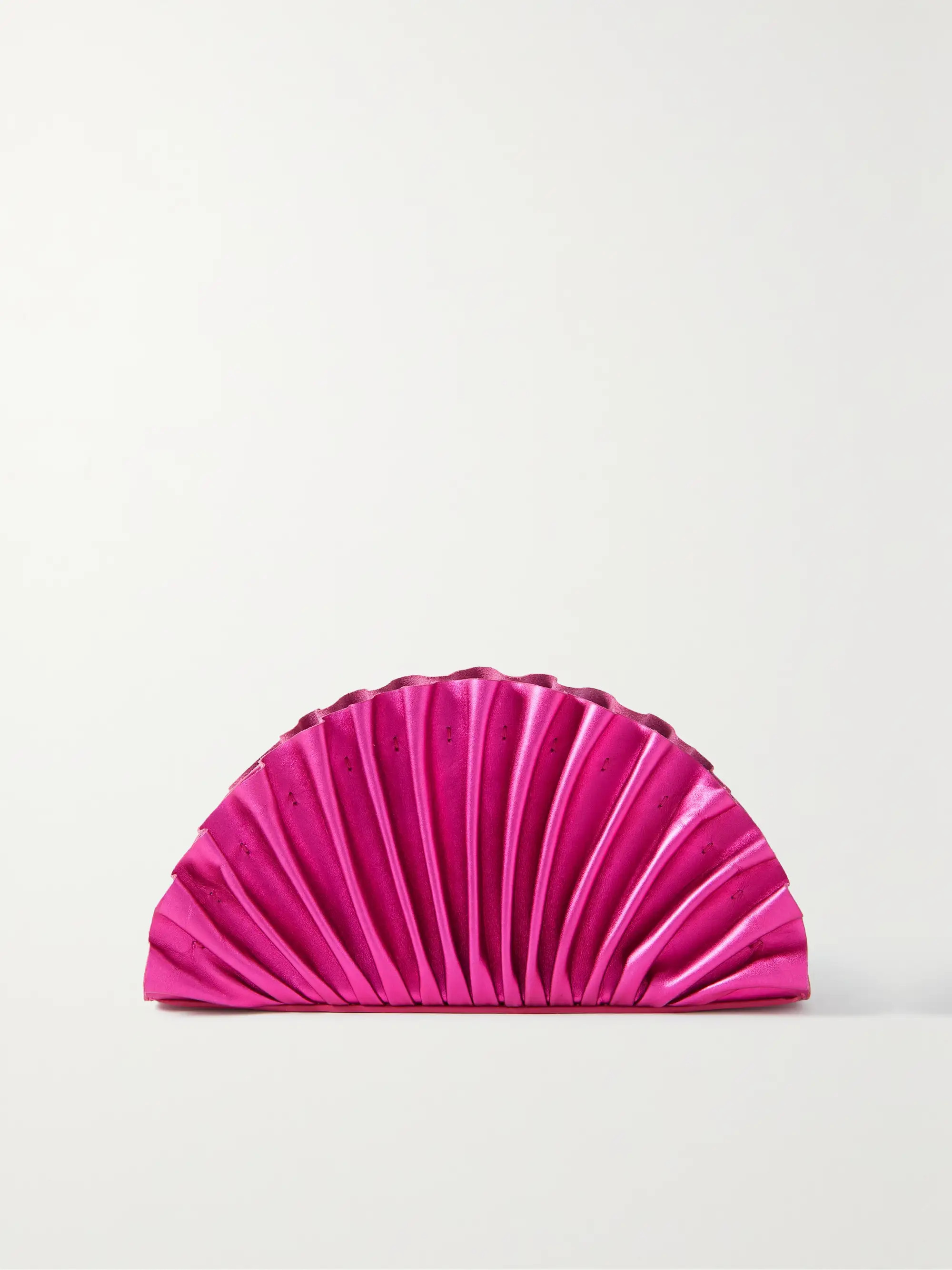 Fuchsia Nala ruched metallic leather clutch | CULT GAIA | NET-A-PORTER | NET-A-PORTER (UK & EU)