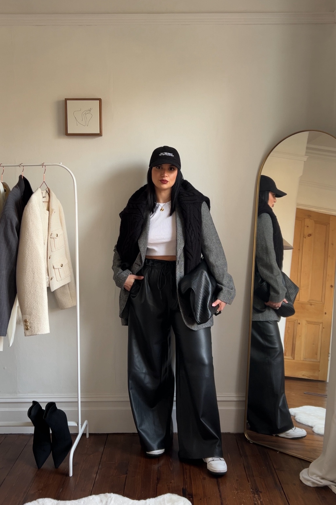 An everyday spring look with my favourite PU leather trousers from H&M. I love how the knit over the shoulders brings the whole outfit together and it’s also super practical for spring’s temperamental weather. 

#LTKmidsize #LTKstyletip #LTKSeasonal