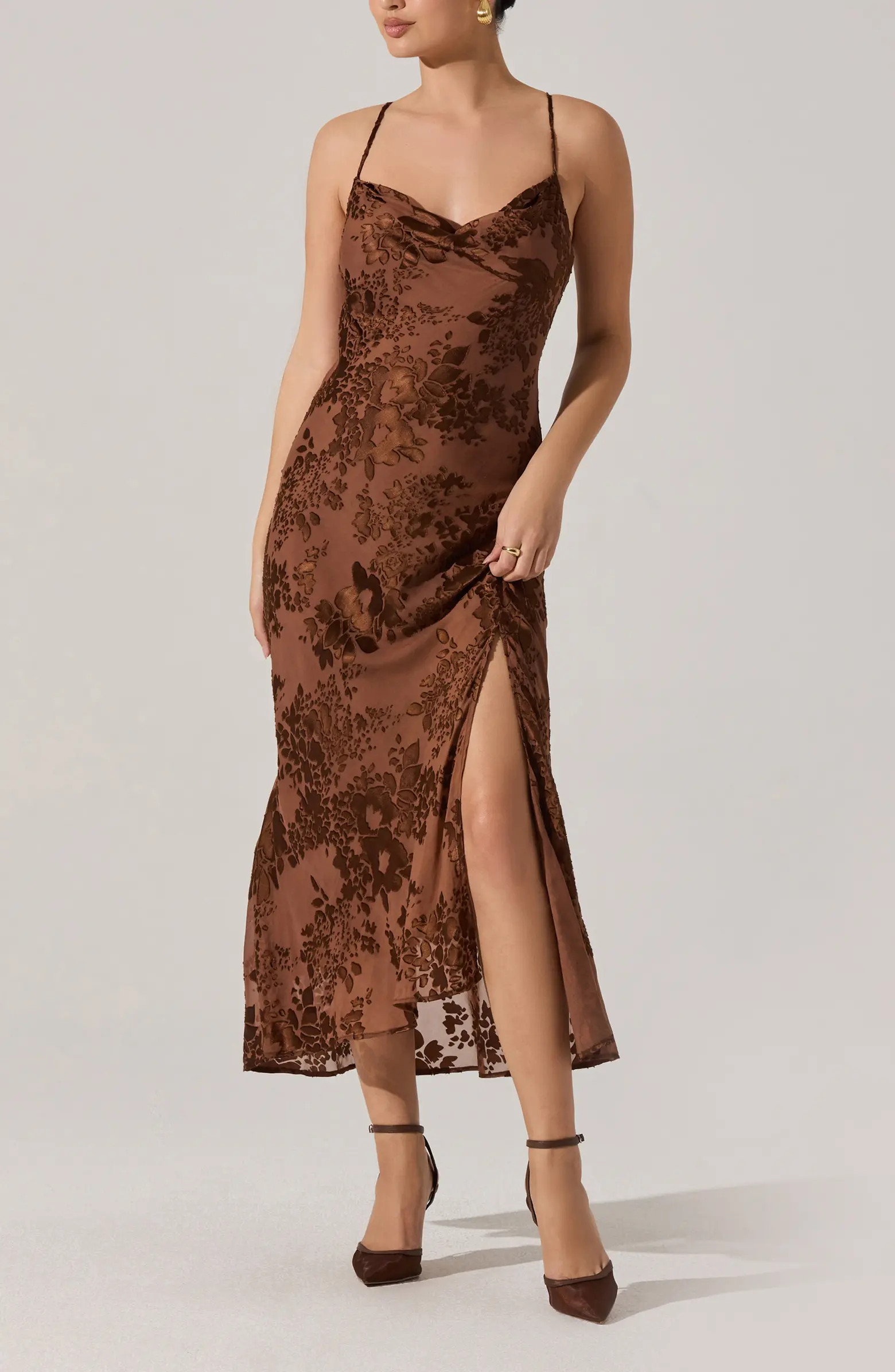 ASTR the Label Gaia Floral Velvet Burnout Slipdress | Nordstrom | Nordstrom