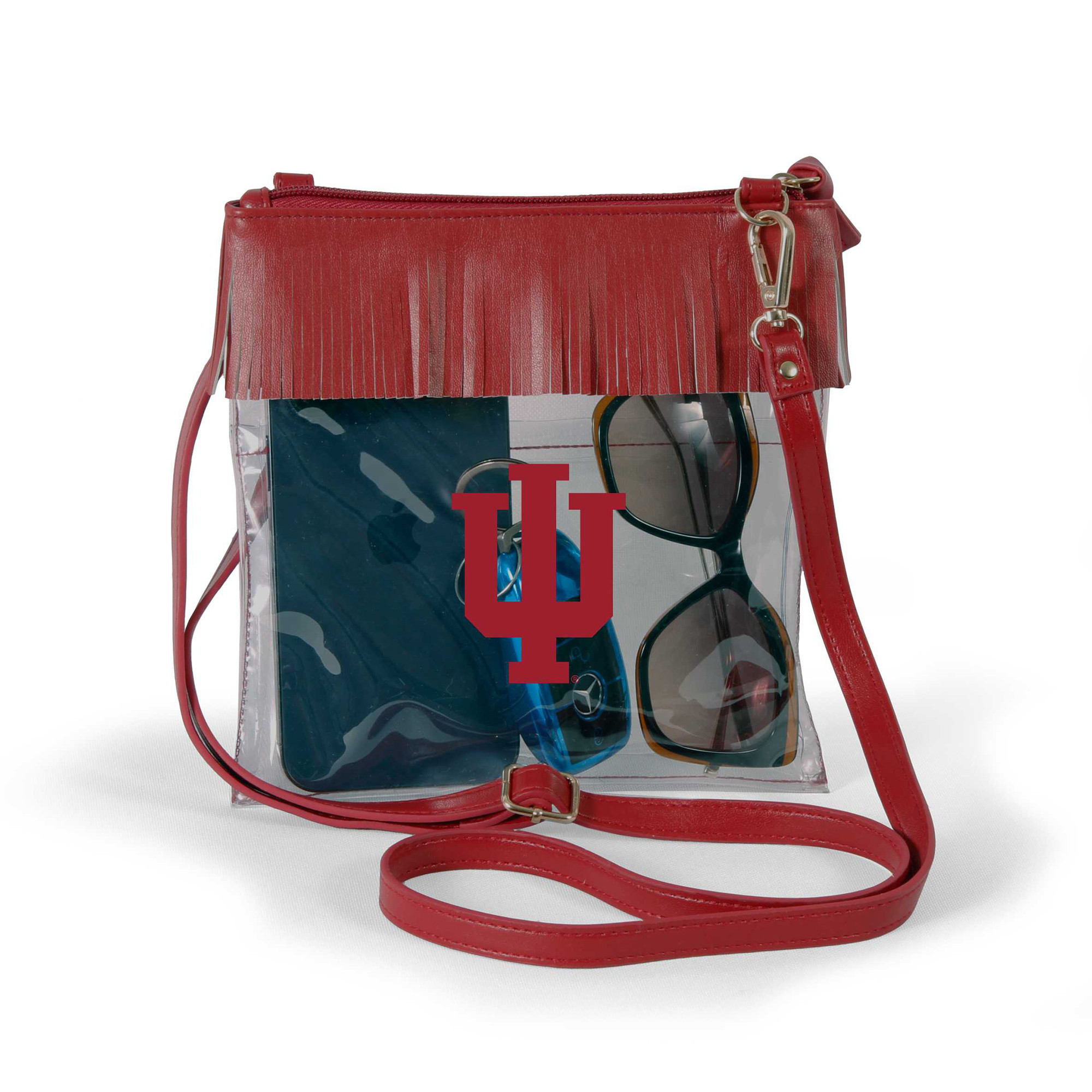 Indiana Hoosiers Women's Judyann Clear Crossbody with Fringe - Crimson | Fanatics