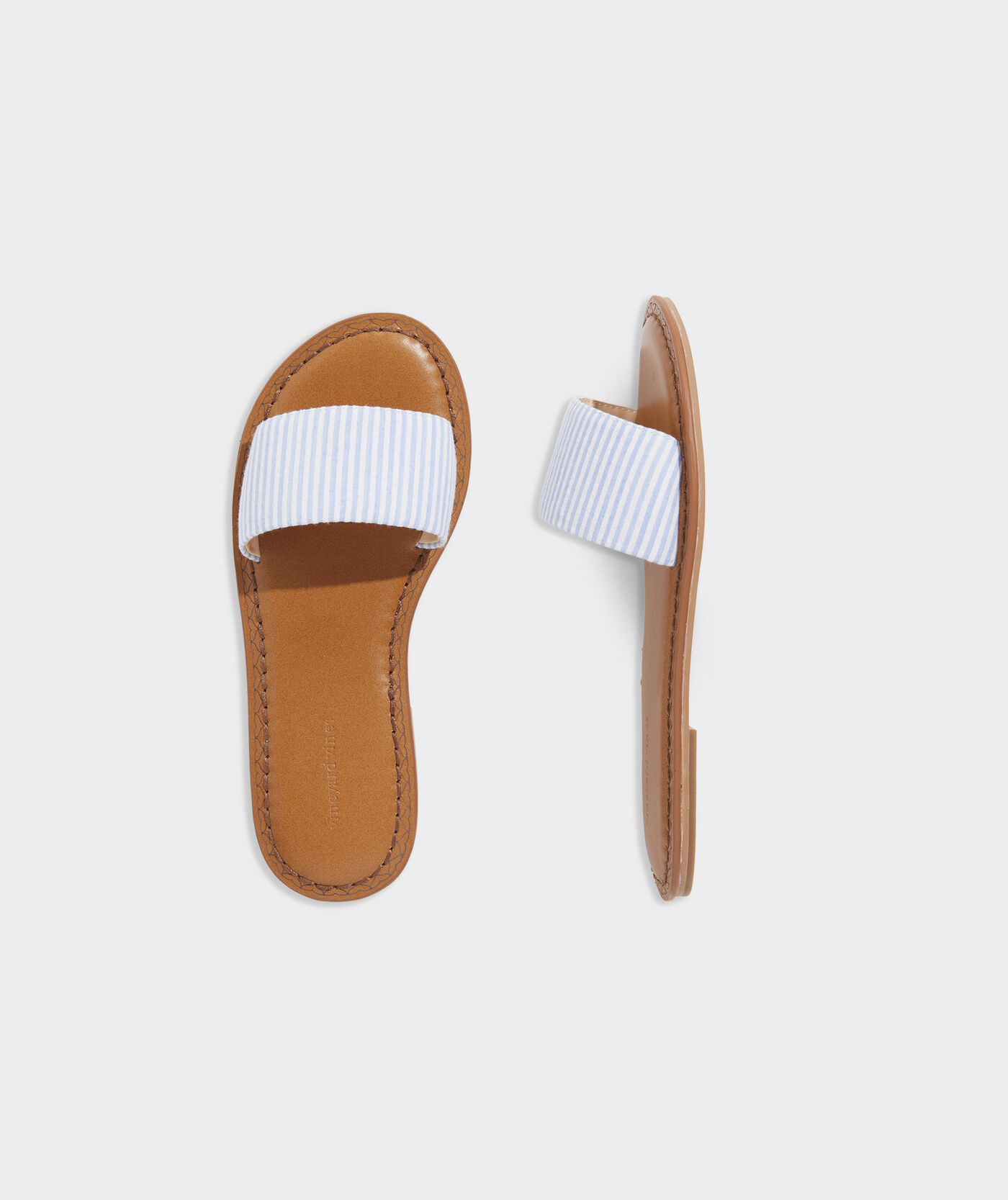 Seersucker Leather Slide | vineyard vines
