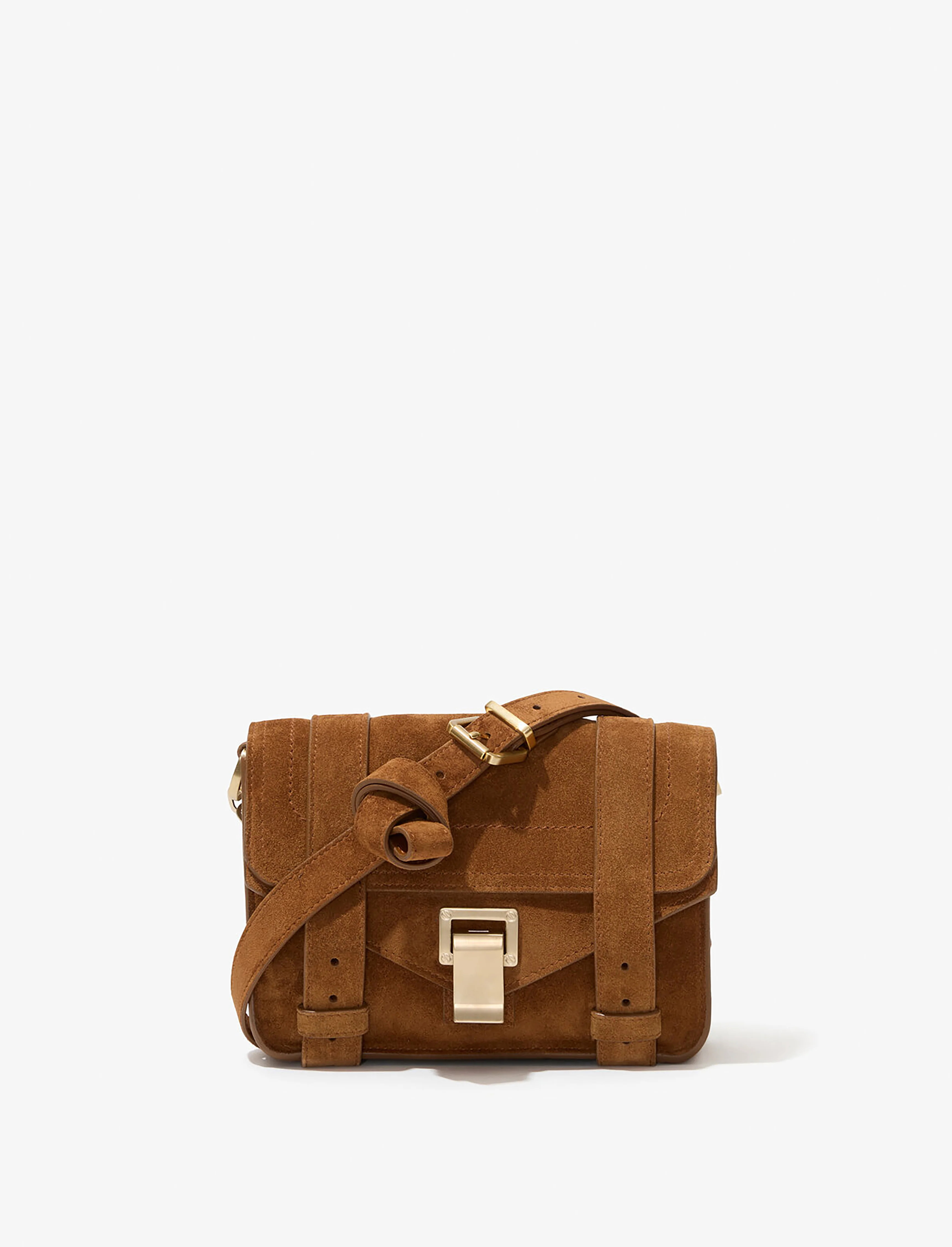 Proenza Schouler PS1 Mini Crossbody Bag In Soft Suede - Saddle | Proenza Schouler Official Site | Proenza Schouler LLC