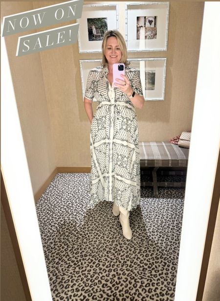 Love this Tory Burch shirt dress now on sale!  Great for spring and summer events.  Multiple prints available. 

#LTKSaleAlert #LTKOver40 #LTKSeasonal