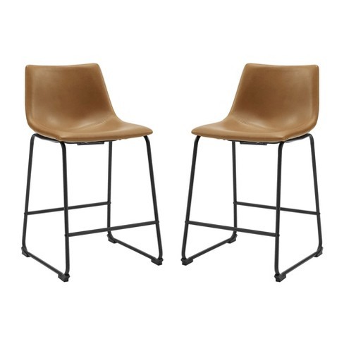 Faux Leather Counter Stools (Set Of 2) - Saracina Home | Target