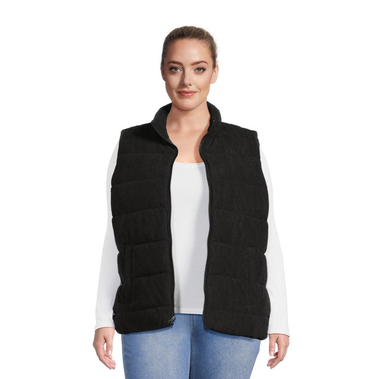 Time and Tru Plus Women's Corduroy Vest | Walmart (US)
