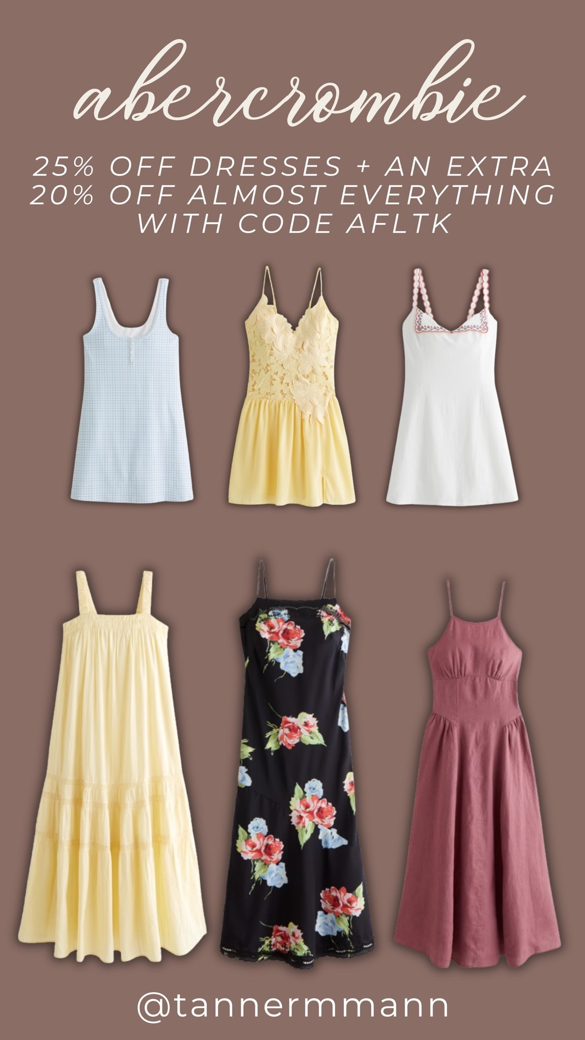 Abercrombie SALE
25% off DRESSES + an extra 20% off ALMOST EVERYTHING with code AFLTK 
#summerdress #vacationdress

#LTKSaleAlert #LTKSeasonal