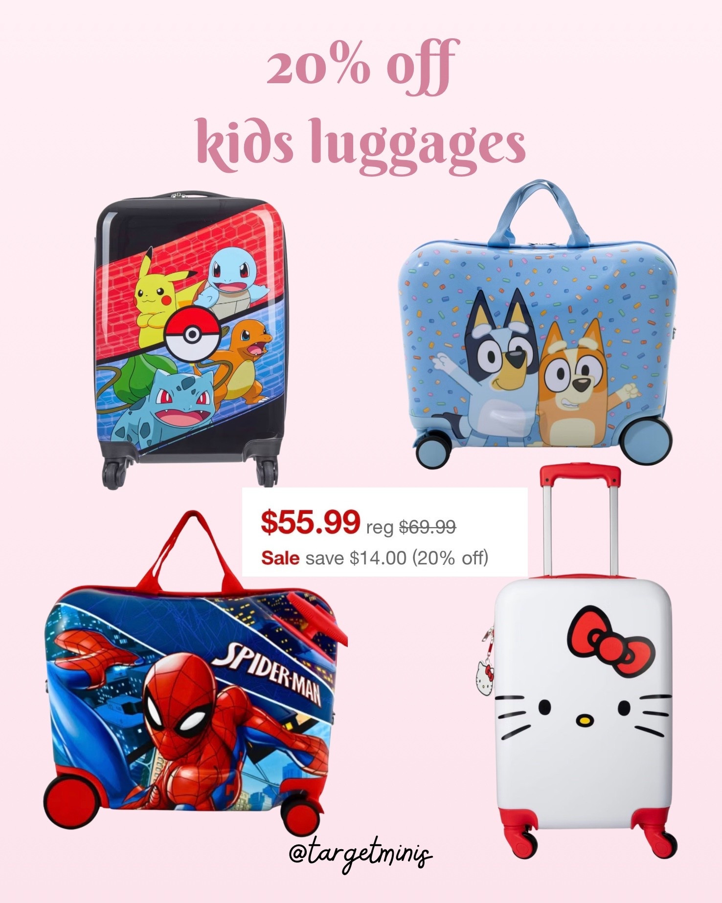 20% off kids luggage’s this week at Target

#LTKSaleAlert #LTKmomlife #LTKKids