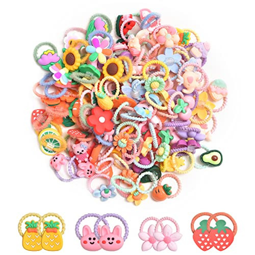 100Pcs Cute Small Baby Hair Ties - Colorful Hair Accessories Ponytail Holders Elastic Hair Rubber Bands Hair Accessories For Baby Girls Toddler Girl | Amazon (US)