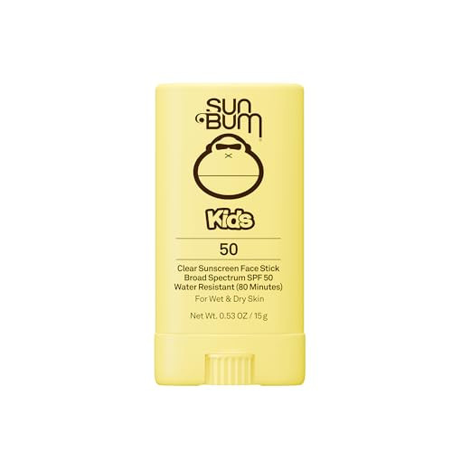 Sun Bum Kids SPF 50 Clear Face Stick Sunscreen - Wet or Dry Skin Application Broad Spectrum Sunscreen with Vitamin E - Hawaii Act 104 Compliant (Without Octinoxate & Oxybenzone) - Travel Size 0.53 oz | Amazon (US)