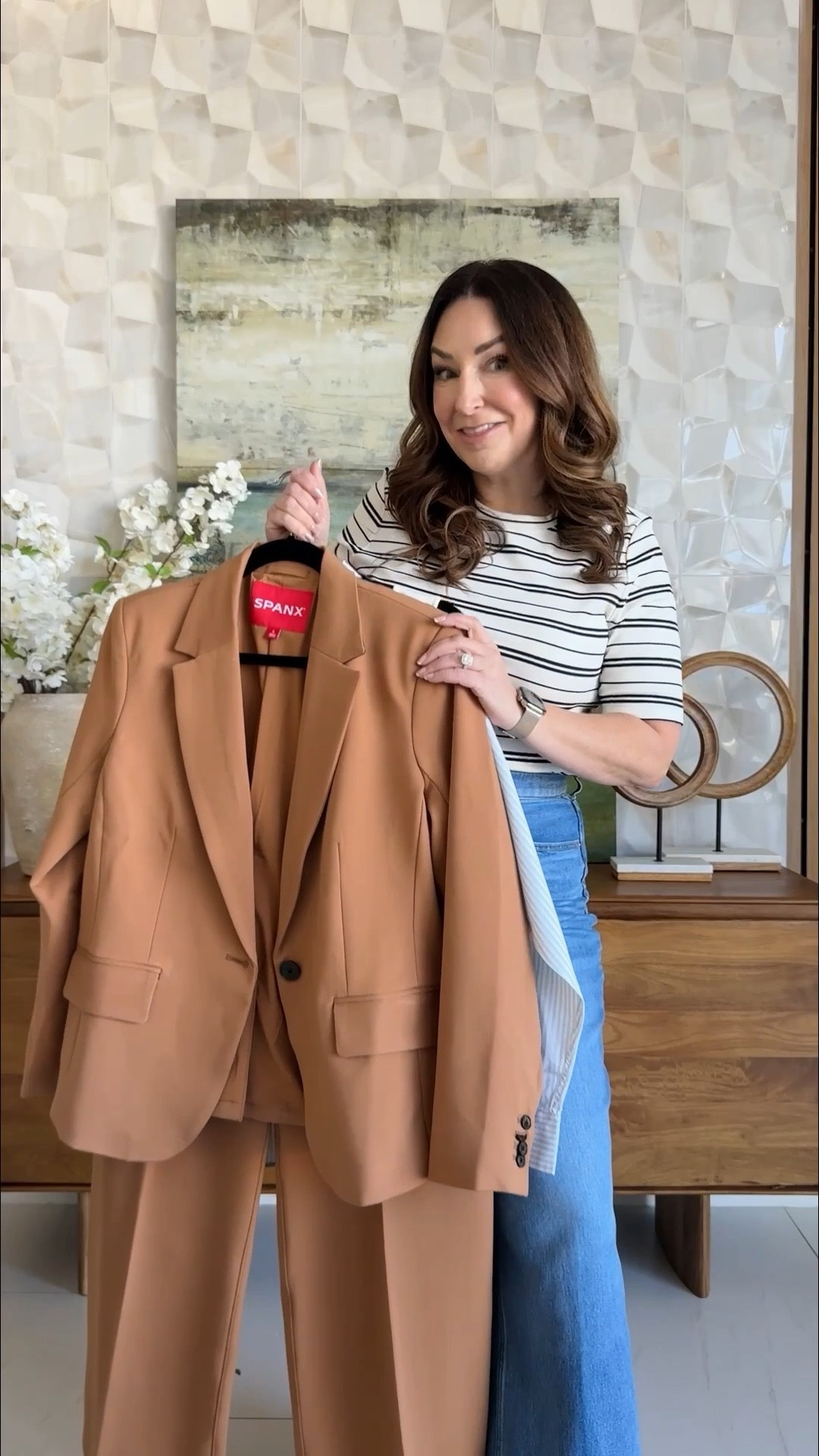 @Spanx Ponte new arrivals are perfect for work travel! From conference to happy hour each piece is stretchy, figure flattering and classic. 

New customers use code RYANNE15  for 15% off first purchase + free shipping (excluding sales)

For reference I’m 5’5 size 12 | 38D wearing the following sizes:

-Ponte Tailored Blazer, L
-Ponte Wide Leg Pant, L Petite (size up if in-between and run long)
-Ponte V-Neck Tank, L 
-Ribbed Knit Crewneck Tee, L
-Authentic 360 Wide Leg Jeans, L Petite (these are more true to size than previous pull-on styles)
-Ponte Crewneck Long Sleeve Top, L 

#SpanxPartner 

#LTKWorkwear #LTKMidsize #LTKOver40