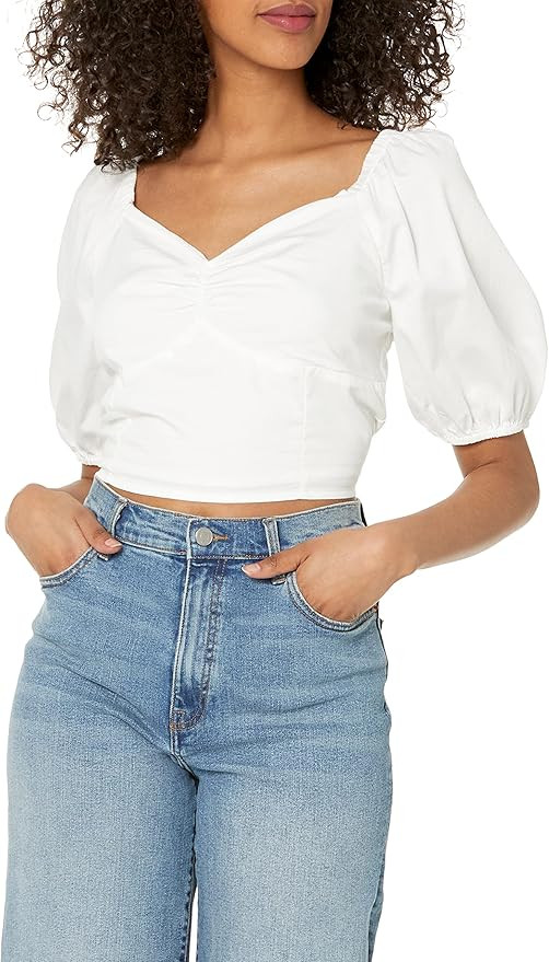 The Drop Women's Annie Sweetheart Neckline Puff-Sleeve Smocked Back Top | Amazon (US)