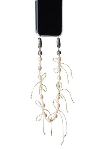 Ossa Pearl + Bow Wristlet in Ivory | FWRD 