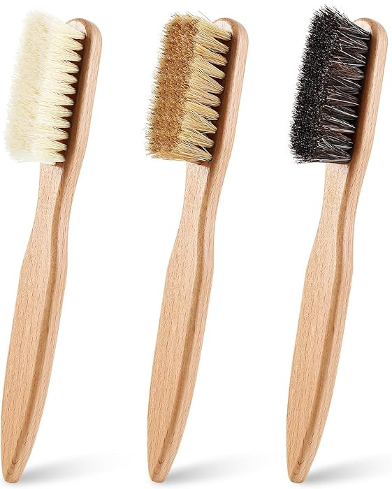 3 Pcs Wood Laundry Stain Brush Stain Remover Brushes with Boar Bristle Small Stain Brush for Clot... | Amazon (US)