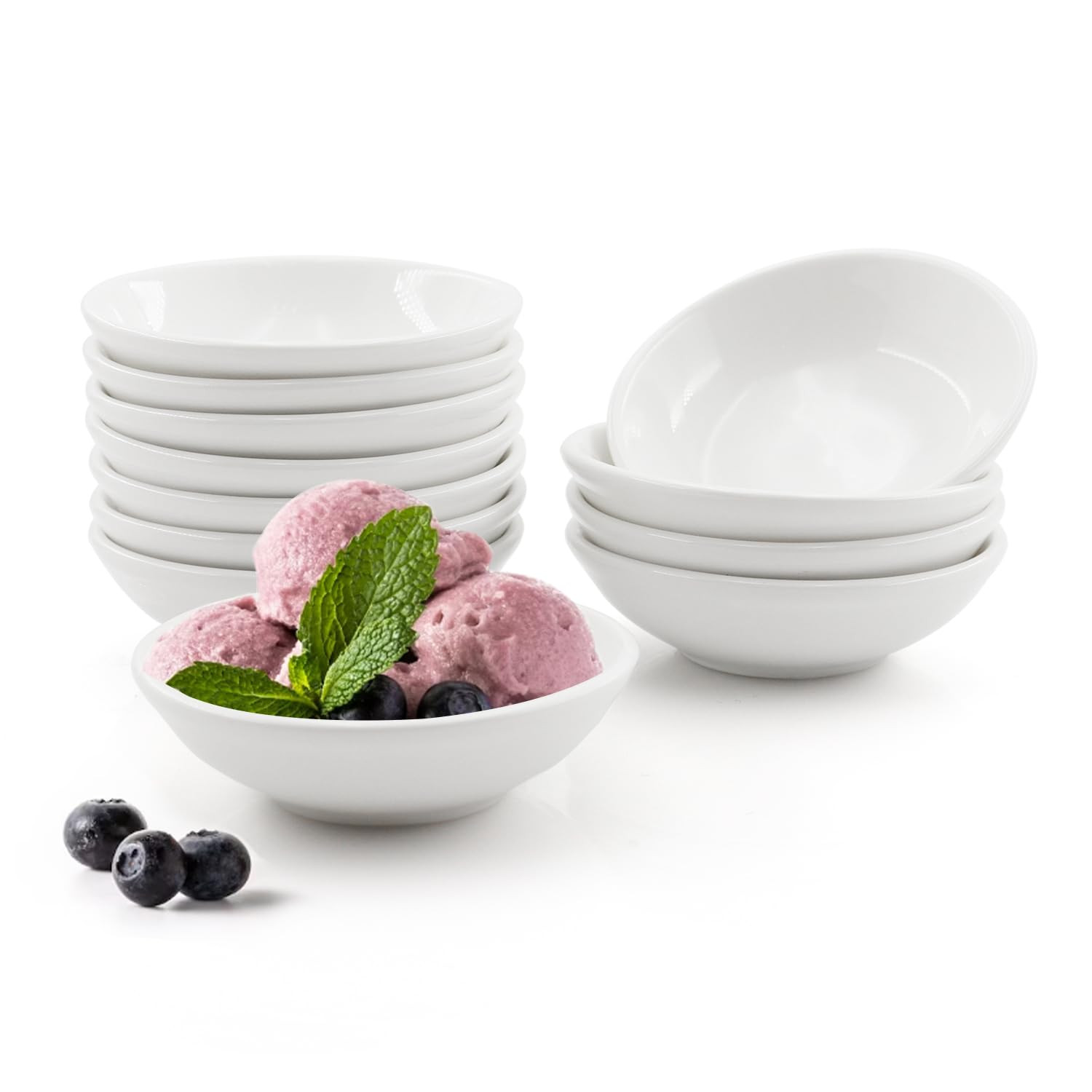 12 Pack 1.2 Oz White Soy Sauce Dish Ceramic Dip Bowl Set, Mini Dip Sauce Bowl Set, Ceramic Mini S... | Amazon (US)