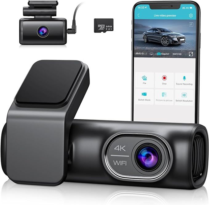 OMBAR Dash Cam Front and Rear 4K/2K/1080P+1080P 5G WiFi GPS, Dash Camera for Cars with Free 64G S... | Amazon (US)