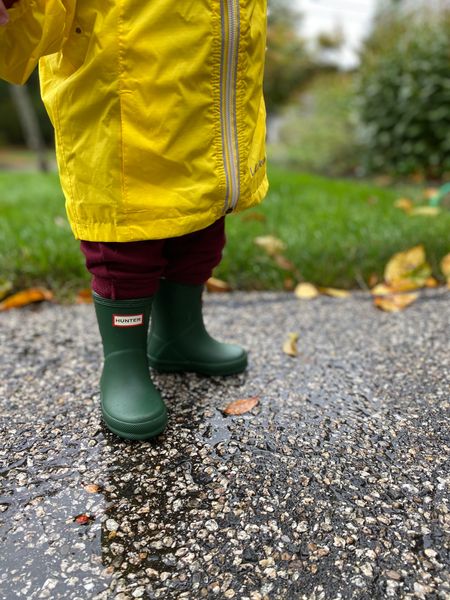 Hunter kids boots, LL Bean rain jacket. This is an old picture of Ford, but these little boots and cute yellow rain coat are perfect for spring rainy days. We have bought the same boots and coat twice because he loves them so much. 

#LTKfamily #LTKunder100 #LTKkids