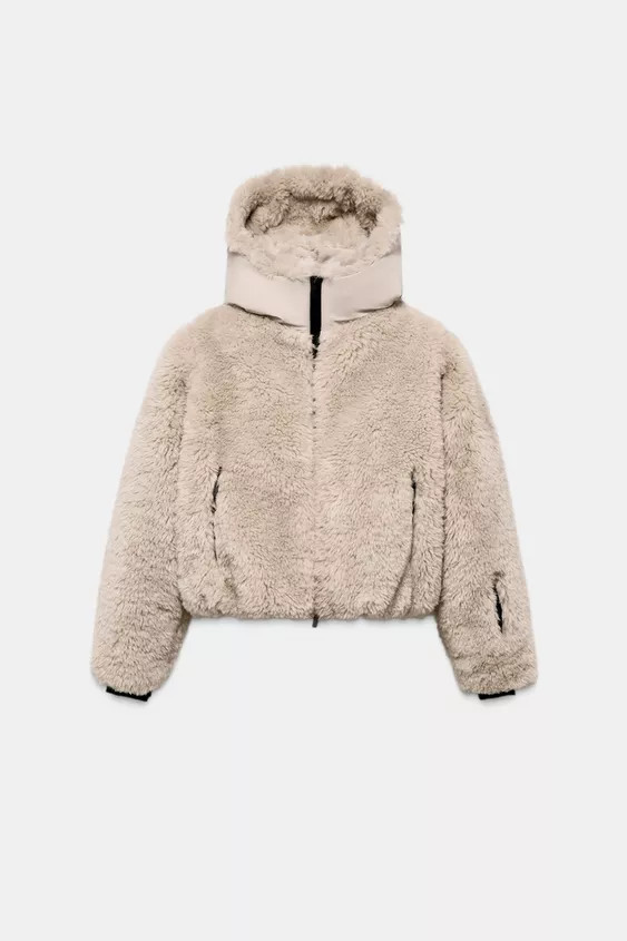 SHORT FAUX FUR HOODIE RECCO® TECHNOLOGY SKI COLLECTION | Zara US