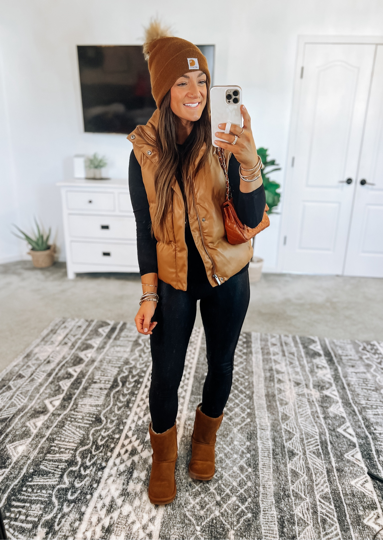My favorite puffer vest is currently 30% off with Target circle!!! Runs oversized, I sized down to the xs. This long sleeve top is double lined and super soft 👏 Im also in my fav faux leather leggings!!! I’ve had these for years and they’re still like new!! 

#LTKfindsunder50 #LTKSeasonal #LTKsalealert