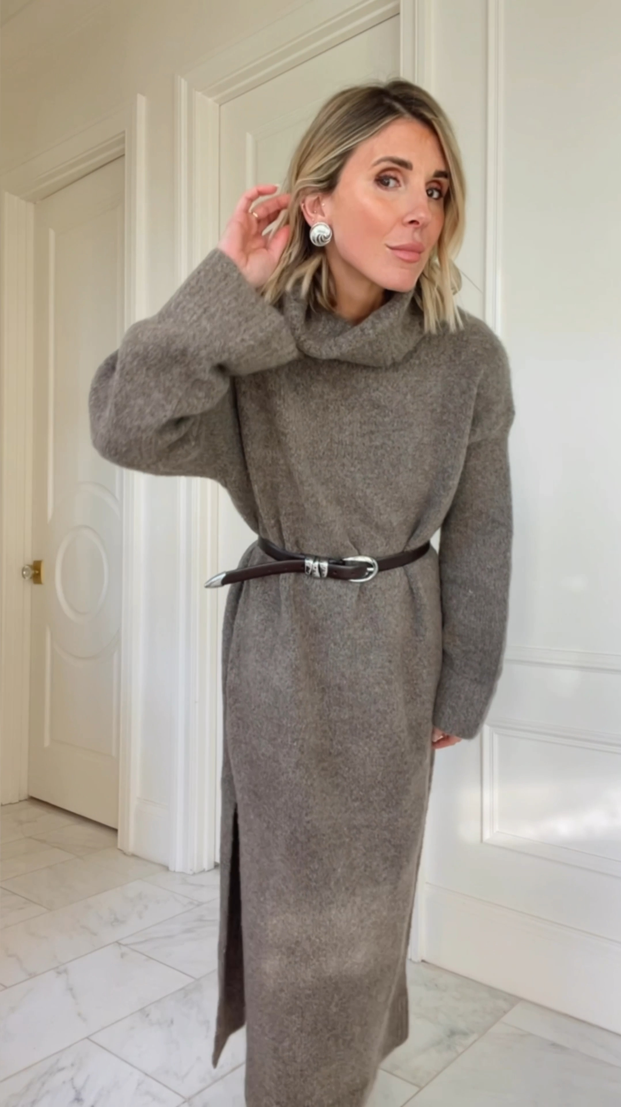 Styling this super cute sweater dress. I'm wearing size small and I'm 5'7 

#LTKFindsUnder100