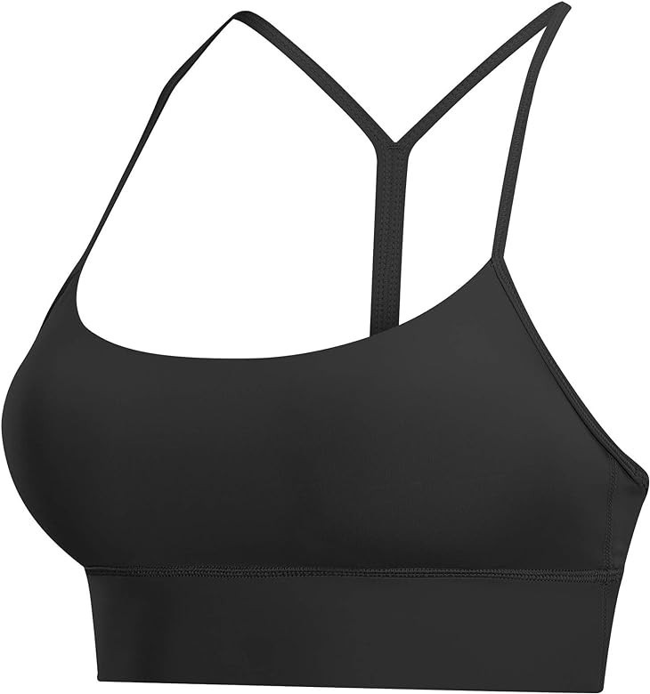Sling Sexy Longline Strappy Padded Sports Bra for Women, Light Support Y Racer Back Yoga Bra Crop... | Amazon (US)