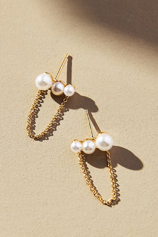 Cluster Chain Post Earrings | Anthropologie (US)