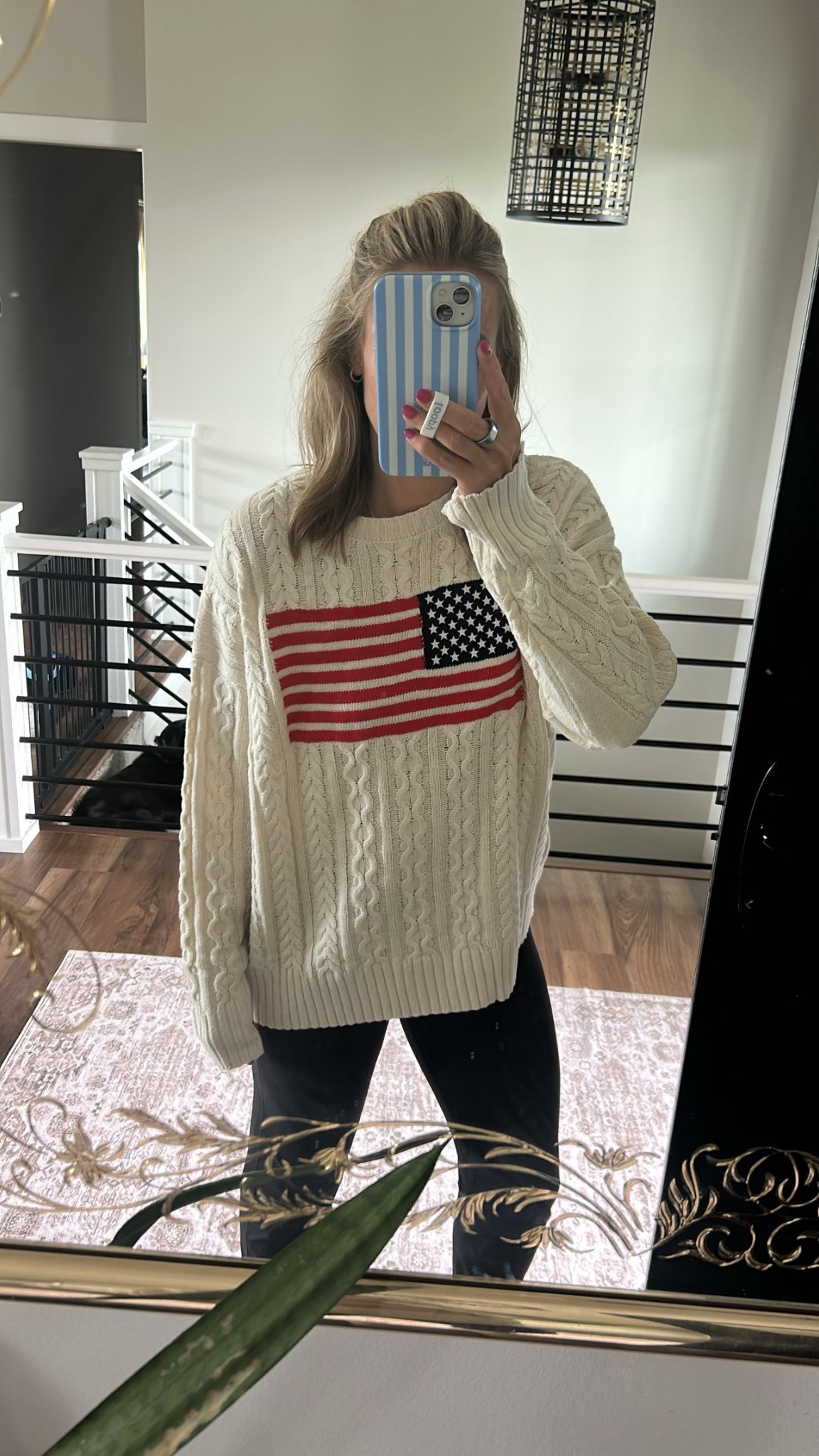 Medium in this @Target flag sweater
Small in my @Vuori US leggings 

#LTKSaleAlert #LTKootd #LTKActive