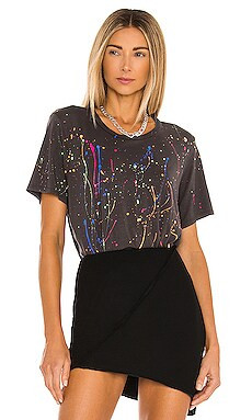 Michael Lauren Roman Boyfriend Tee in Onyx & Neon Splatter from Revolve.com | Revolve Clothing (Global)
